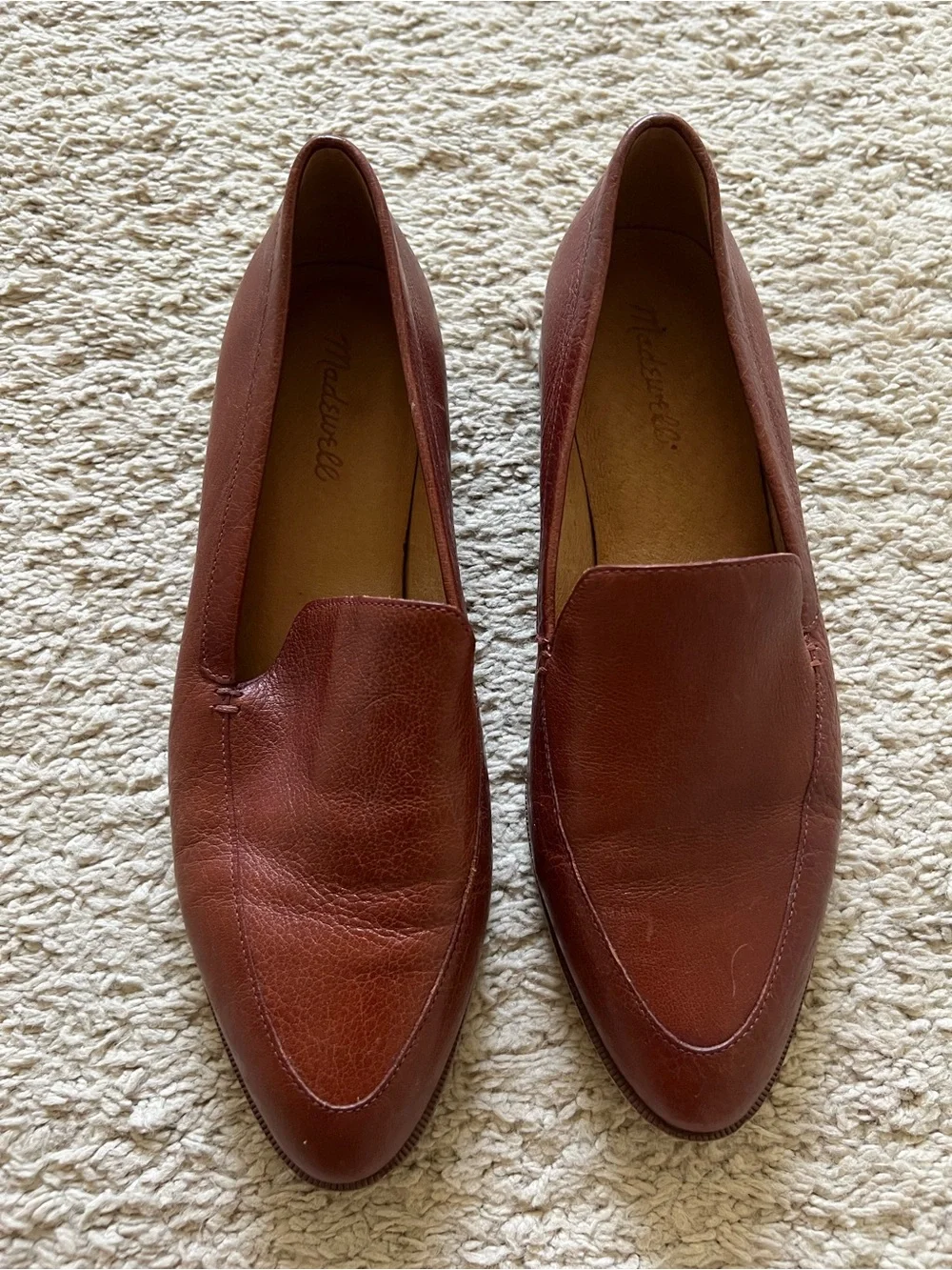 Madewell Chestnut Leather Slip-On Loafers